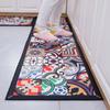 Ethnic Printed Long Kitchen Mat Set Washable Carpet Hallway Doormat Non -Slip Water Absorption Bathroom Rugs Bedside Floor Mat