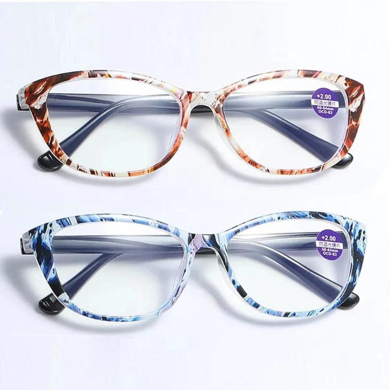 Women's Glasses Trend Printed Reading Glasses Men Eye Protection Anti-Blue Light Presbyopia Eyeglasses +1.0 To +4.0 Eyeglass