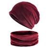 Solid Color Hat Scarf Set Woman Beanie Warm Velvet Bonnet Winter Hats Ladies Turban Beanie For Women