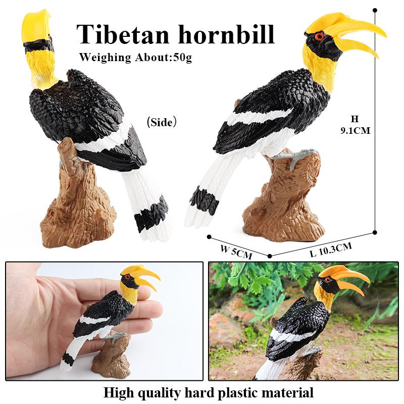 Oenux Bird Nest Animals Peacock Parrot Trogon Hornbill Owl Model PVC Action Figures Big Garden Decoration Cute Kids Toy Gift