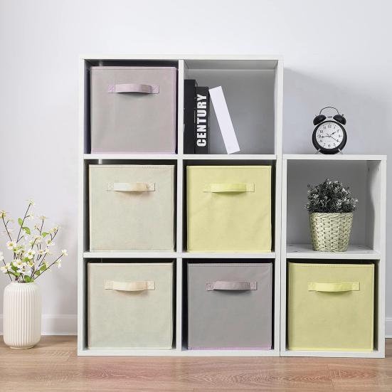 Fabric Storage Cube with Handle Large Capacity Easy Access Foldable Heavy-Duty Toys Clothes