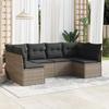 VidaXL Garden Lounge Set 6 Pcs with Grey Cushions Wicker 3217390
