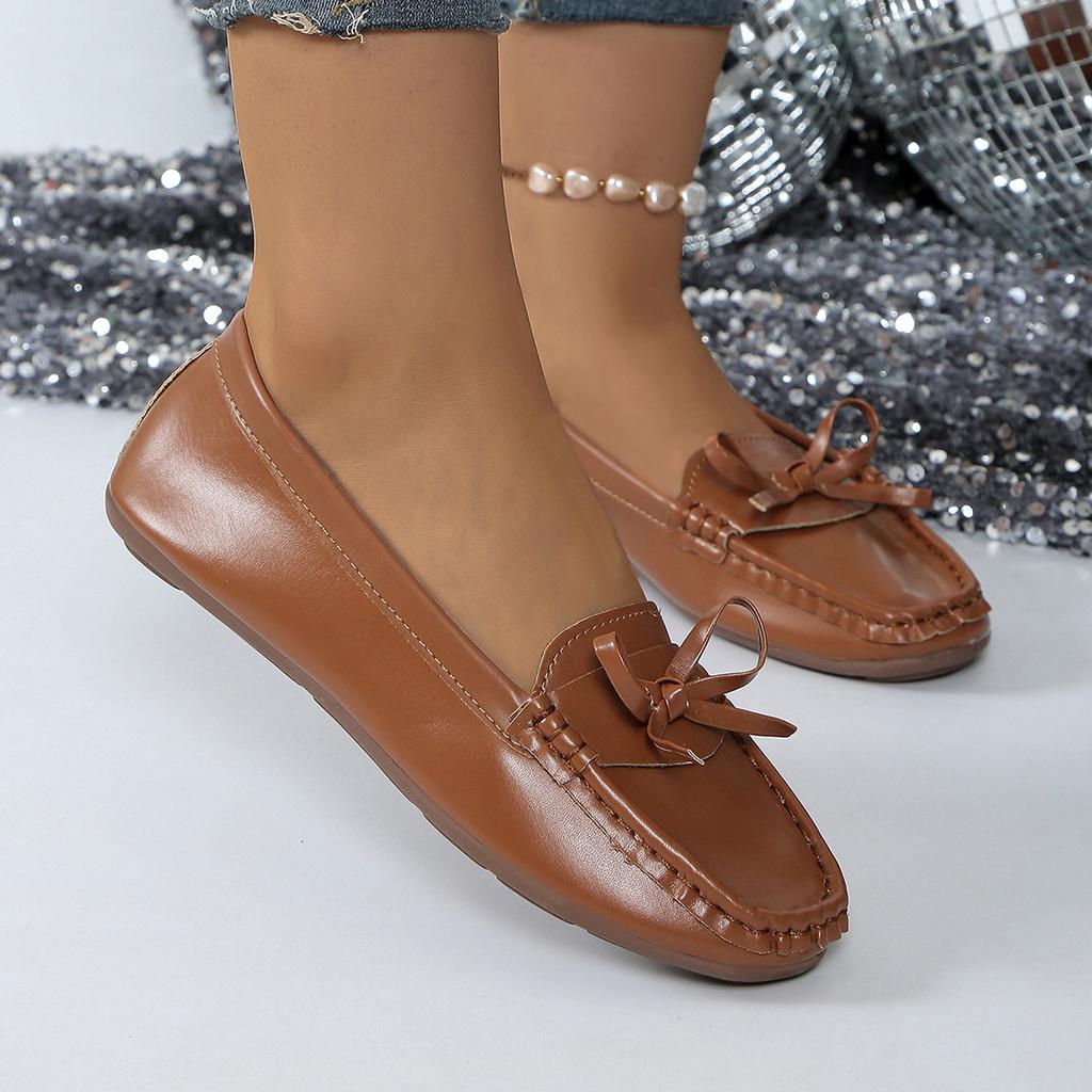 Women's Causal Flat Shoes New Summer Round Toe Slip On Walking Shoes for Women Outdoor Plus Size Butterfly Knot Woman's Loafers