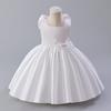 Европейское и американское атласное платье для девочки на день рождения и платье цветочницы с большим бантом