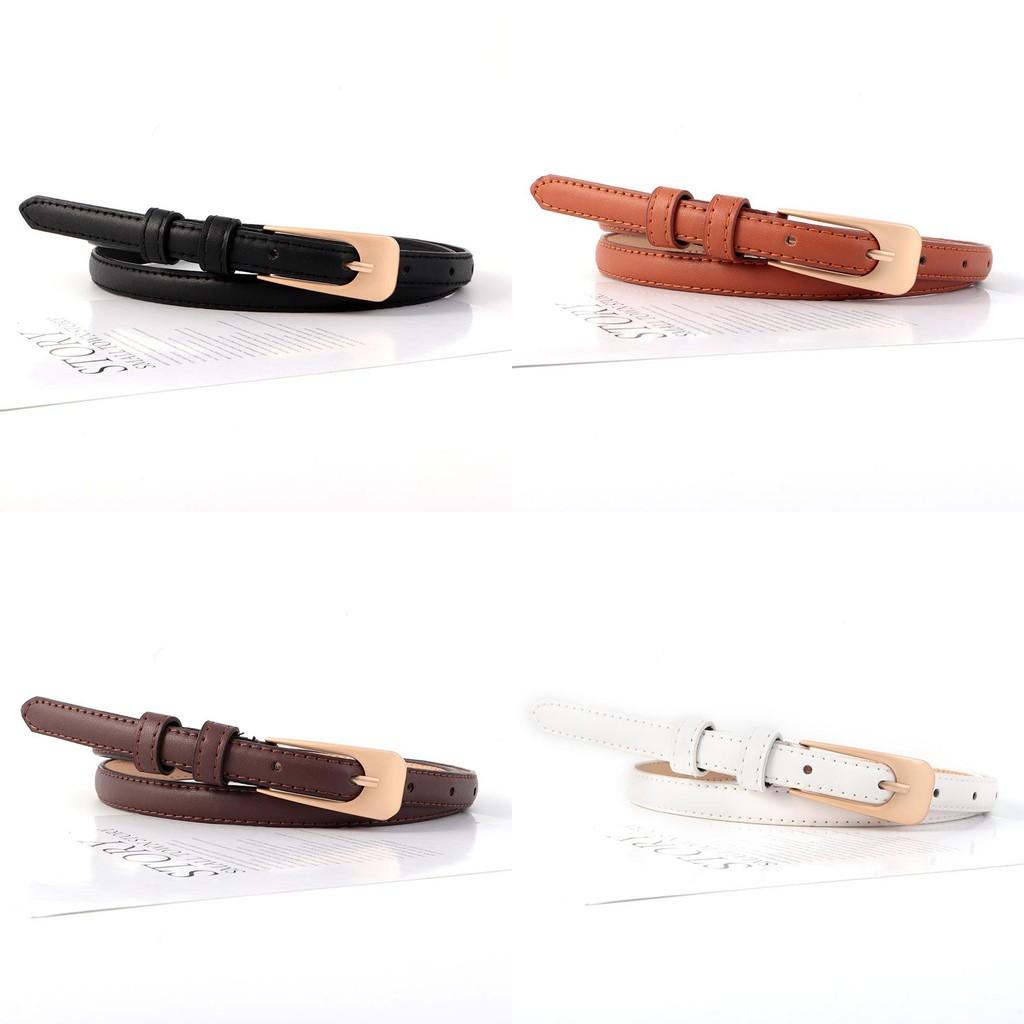 Solid Color Simple Gold Buckle Women Slim Waist Belt Casual Versatile And