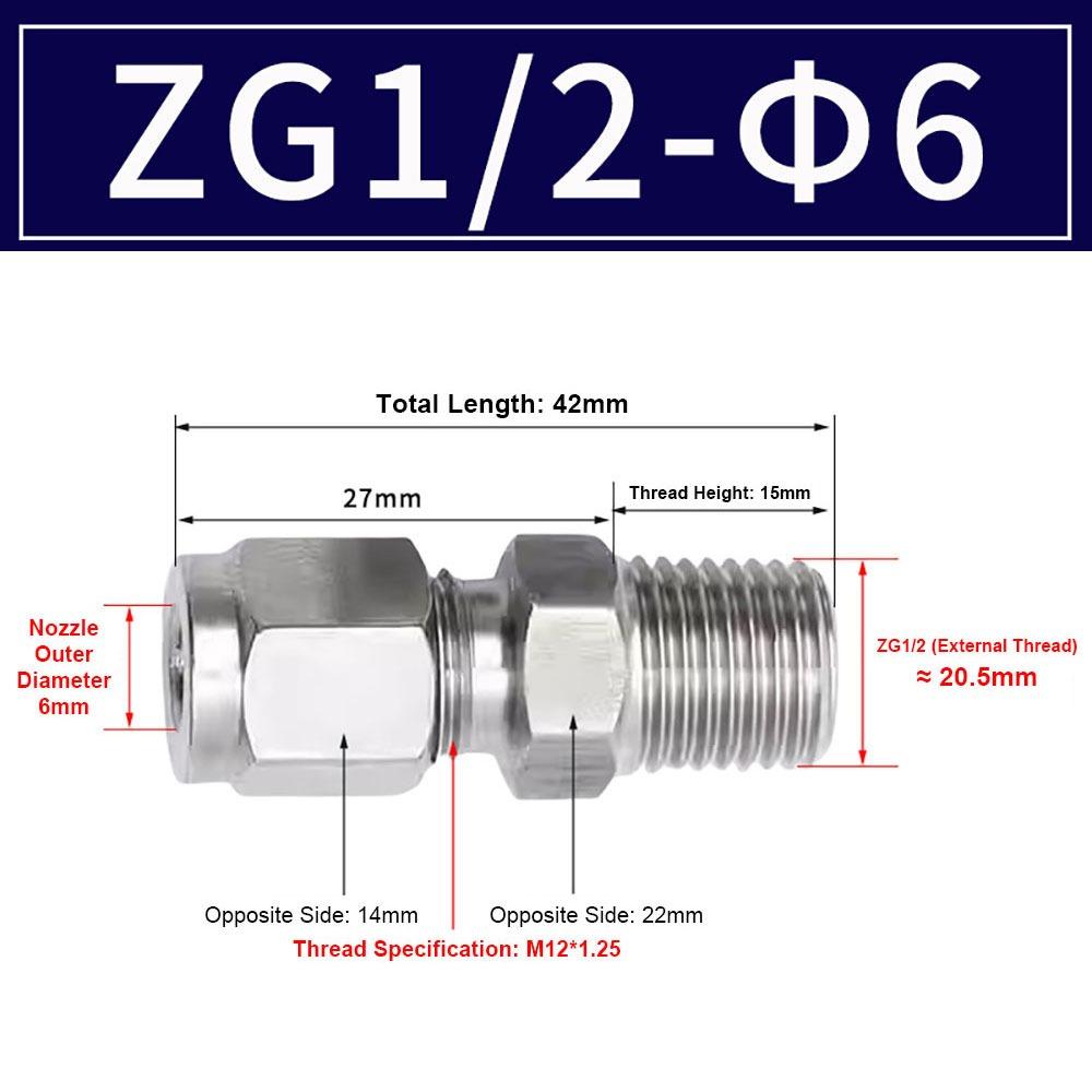 1Pcs Stainless Steel Quick Fitting 304 SS Metric ZG Pipe Fitting Tube Connector for Oil Water Gas