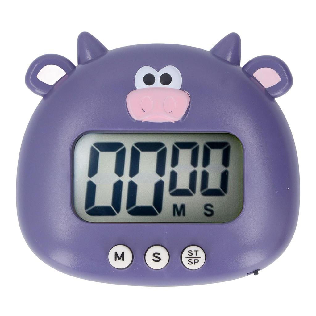 Digital Kitchen Timer Countup Countdown Cartoon Animal Sound Flash Alert Easy Operation with Stand