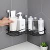 Bathroom Kitchen Punch Corner Frame Shower Shelf Wrought Iron Shampoo Storage Rack Holder with Suction Cup Bathroom Accessories