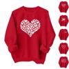 Women's Casual Fashion Valentine's Day Print Long Sleeve O-Neck Sweatshirts Pullover Top