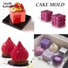 Silicone Mold Pastry 3D Cake Design Mini Cupcake Mousse Muffin Heart Bubble Square Baking Mold