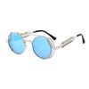SHAUNA Retro Metal Punk Sunglasses Round Women Gothic Spring Steampunk Shades Men UV400
