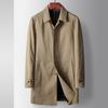 Men's Trench Coat Spring and Autumn Middle-aged and Young People Light Luxury Business Leisure Medium and Long Lapel No-iron Trench Coat