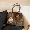New Leopard Stitching Tote Bag Fashion Retro Matte Large-capacity Handbag Daily Commuter Shoulder Bag