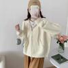 Autumn and Winter New Fashion Simple Double Zipper Hooded Knitted Cardigan Women's Solid Color Casual Loose Sweater Jacket