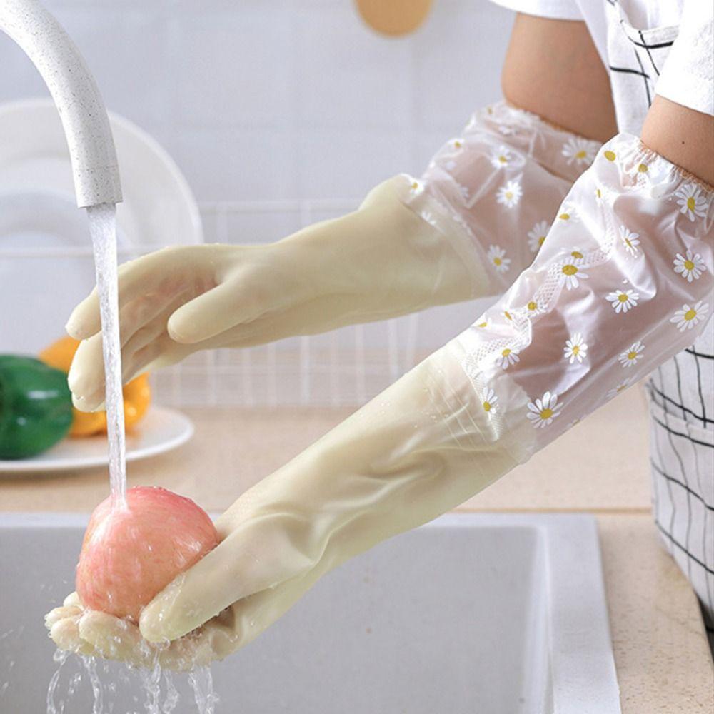 Rubber Thick Waterproof Household Scrubber Dishwashing Gloves Kitchen Clean Tool Cleaning Gloves