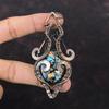 Copper Multi Turquoise Pendant Copper Wire Wrapped Pendant Unique Copper Design Jewelry Gemstone Pendant Gift For Him Handmade Wire Jewelry