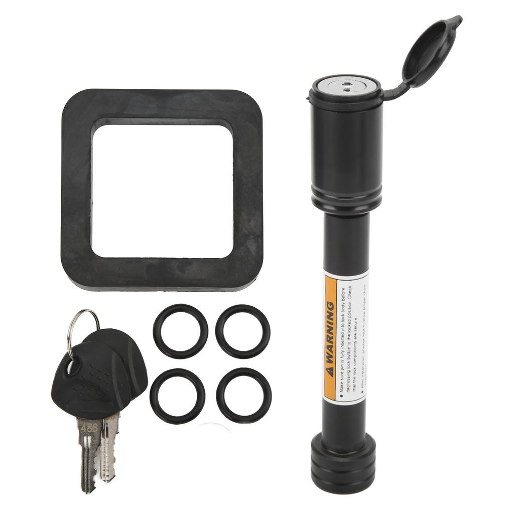 5 8in Trailer Hitch Receiver Pin Lock with 2in Silencer Pad Tubular Keys O Rings for Car Truck Hitch Ball Carrier