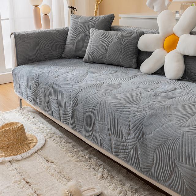 Толстый плюшевый шезлонг, диван-полотенце, скандинавский универсальный угловой чехол для дивана, нескользящий съемный диванный коврик для гостиной, разные размеры