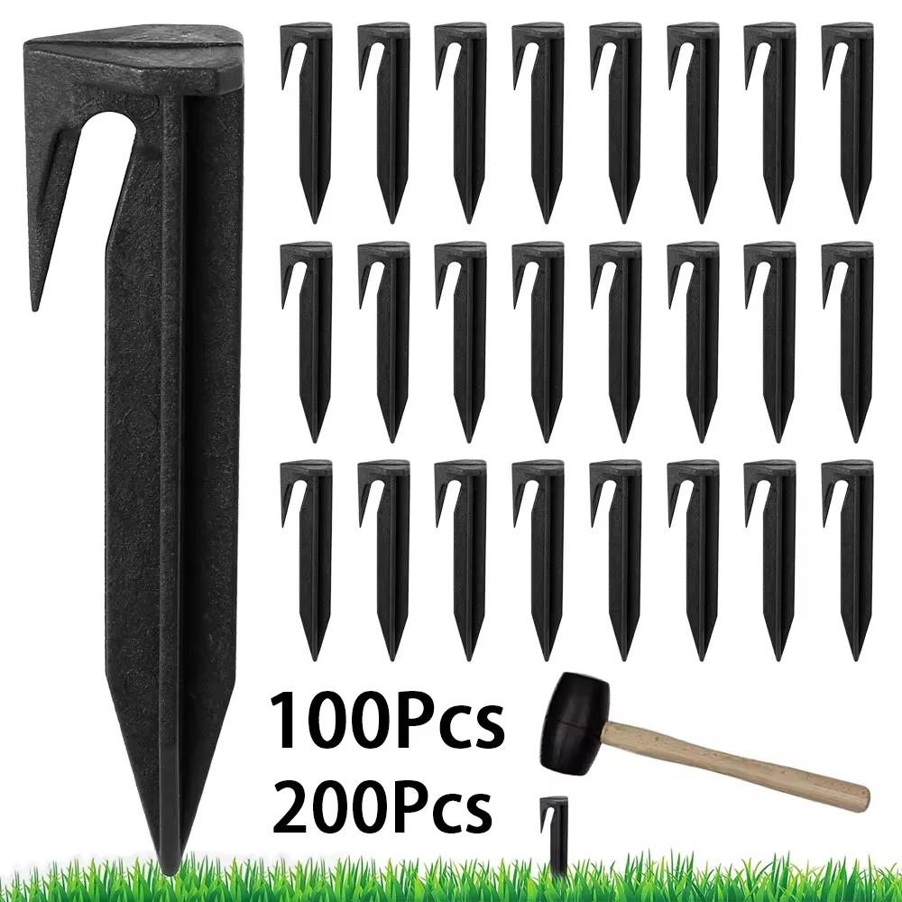 100pcs Lawn Mower Peg Boundary Nail Garden Anchor Ground Spikes Fixing Pins For Securely Anchoring Robot Lawn Mower Accessories