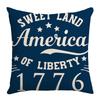 New Home Office Pillow Cover Freedom Day Pentagram Letter Printed Linen Cushion Cover