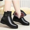 Mum Warm Cotton Shoes Women Winter Fleece Side Zip Thick Bottom Short Boots Leisure Round Head Flats Bota Inverno Feminina