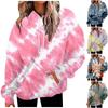 Women's Casual Fashion Tie-Dye Print Long Sleeve Pullover Hooded Top