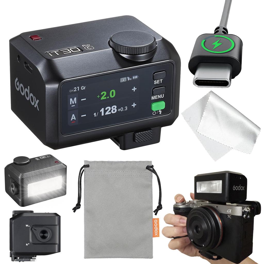 Godox iT30Pro C Camera Touchscreen Color TTL Camera Compact Yet 560 Full Wireless Master and Slave Optical Compatible with Canon 120g Weight Japanese