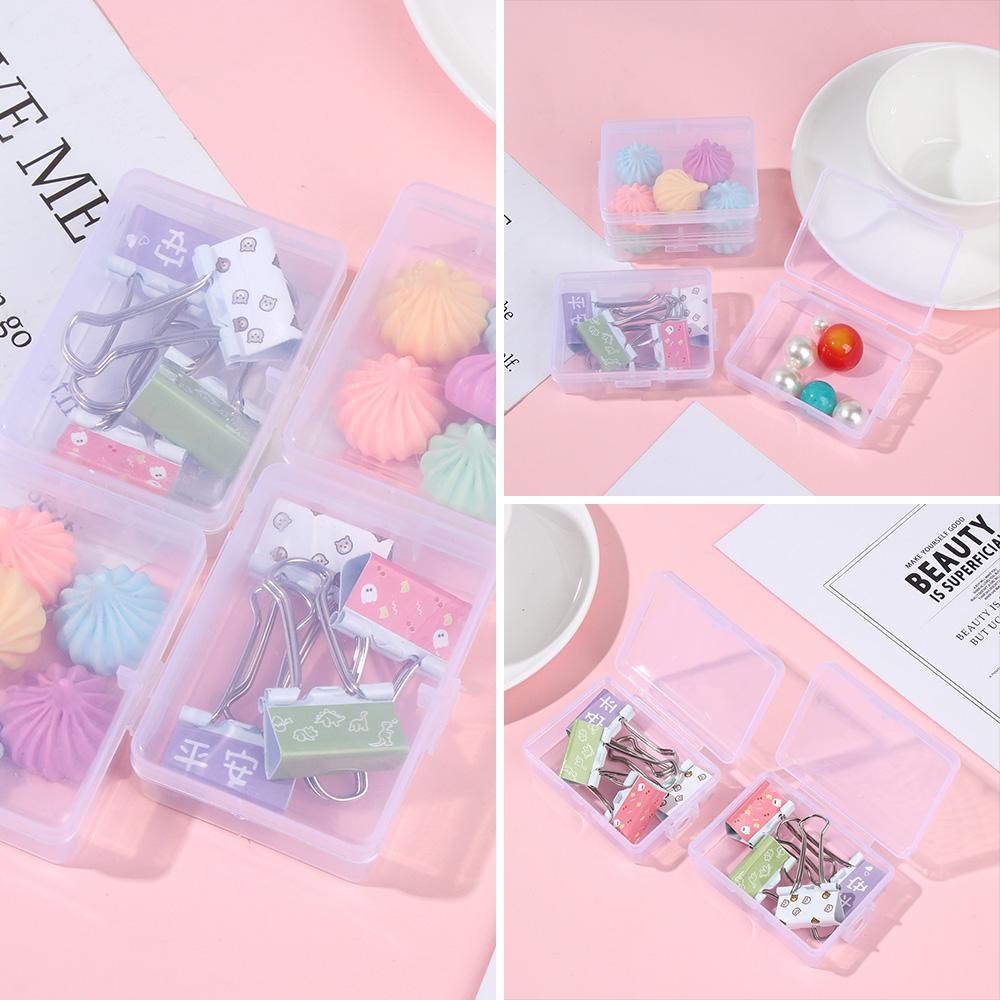 10Pcs Rings Rectangle Plastic Transparent Mini Boxes Container Storage Case Packaging Box