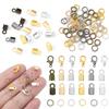 80pcs/Bag Alloy Lobster Clasp Jump Rings Leather Clip Tip Fold Crimp Connectors For Bracelet Necklace DIY Jewelry Making Supplies