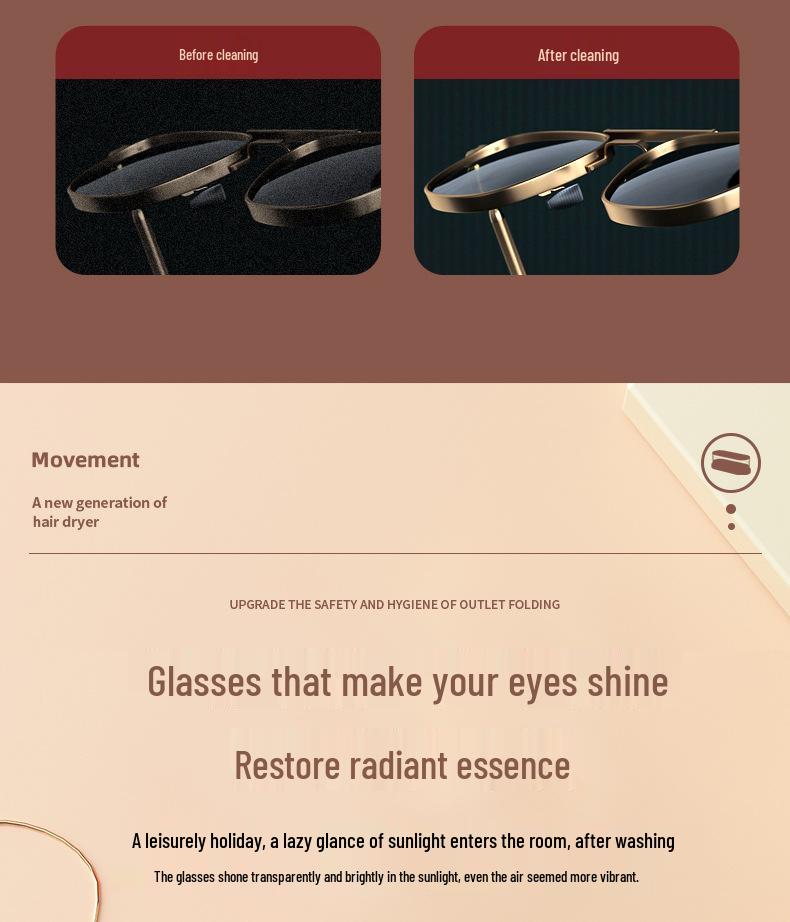 Portable Ultrasonic Cleaner for Eyeglasses, Jewelry & Contact Lenses - High Frequency Automatic Vibration