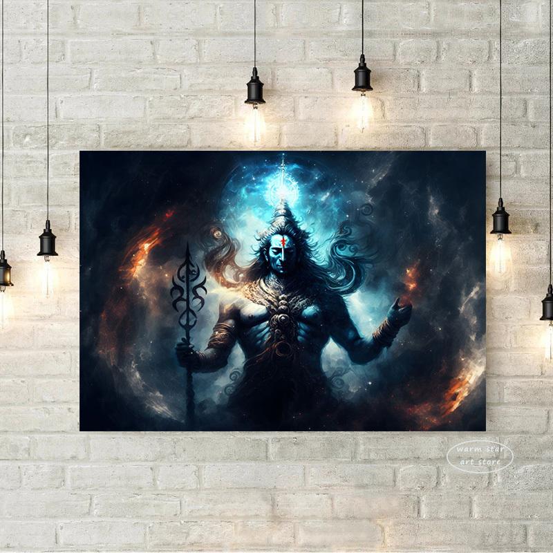 Lord Shiva Hindu Gods Posters Indian God Canvas Painting Pictures for Living Room Religious Wall Art Home Decor Cuadros