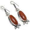 Red Sunstone Handmade 925 Sterling Silver Jewelry Earring 2.36" A1m12
