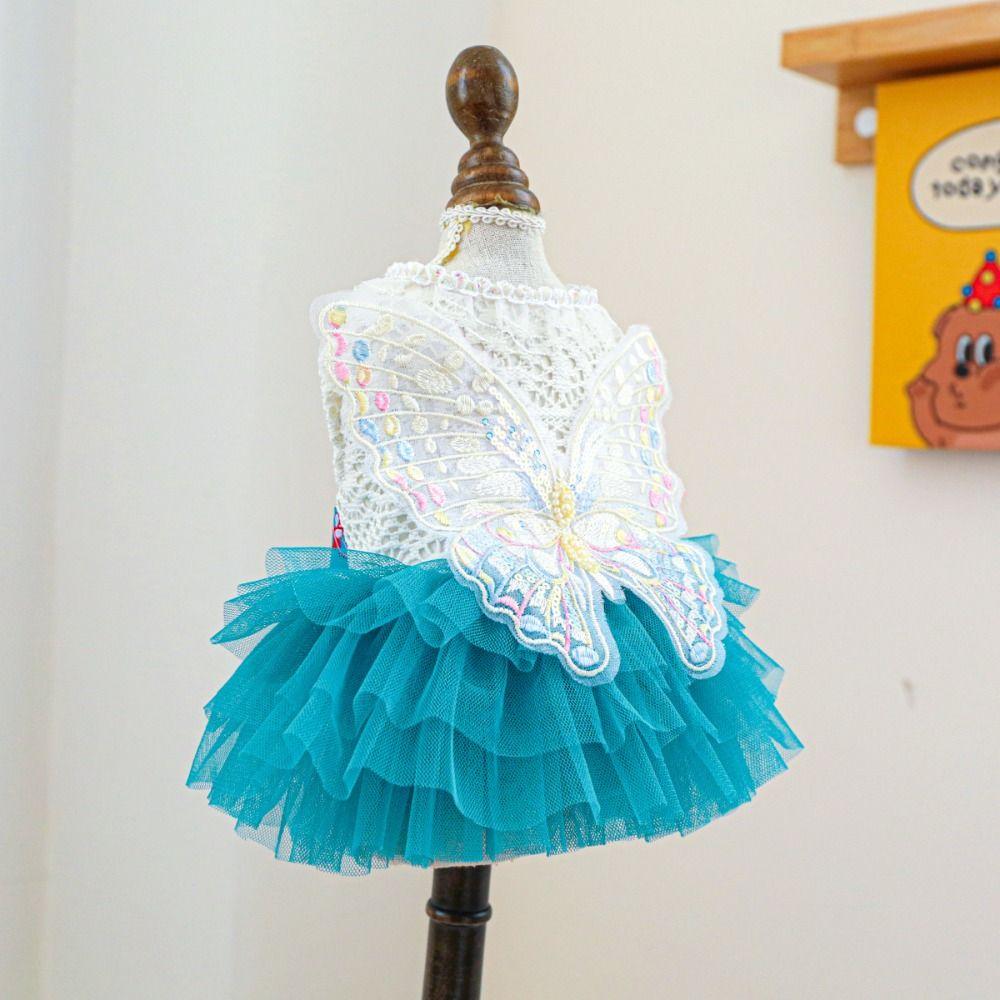 Кружевное шифоновое платье для собак Одежда для домашних животных Платье феи для домашних животных Платье принцессы для собак маленьких и средних размеров