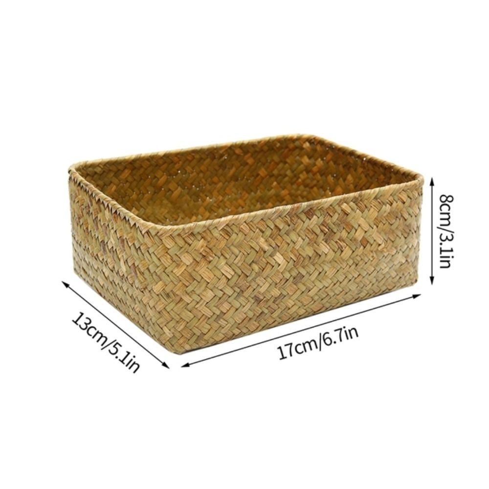 Decor Cosmetic Storage Container Woven Seagrass Storage Baskets Straw Rattan Basket Picnic Basket