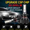 2Pcs Super Bright Mini H4 H7 LED Car Headlight Bulbs 20000Lm CSP Chip Auto H1 H11 LED Light H3 H8 HB3 HB4 9005 9006 6500K Auto Lamp 12V 24V 36V