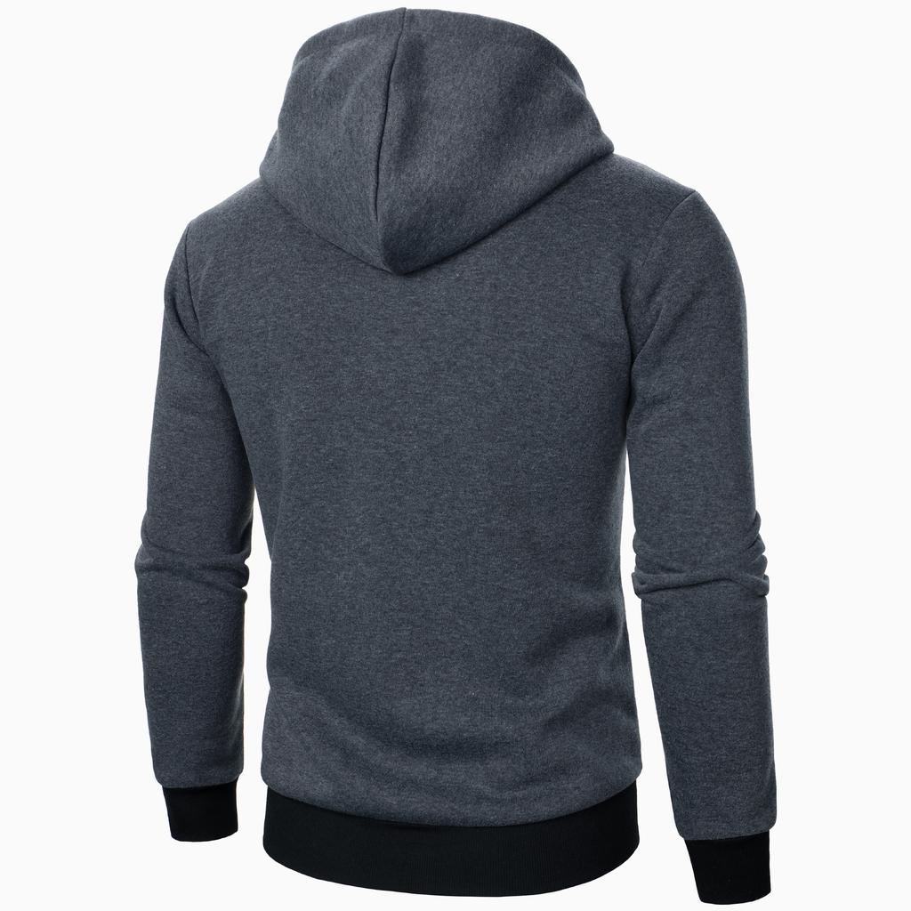 New Men's Sweatshirt Fashion Casual  Fake Two-piece Illusion Solid Color Hooded Loose Cardigan Sweatshirt Thin Hoodies Yasheng