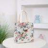 Floral Canvas Tote Bag Large Capacity Lunch Bag for Women Multipurpose Shoulder Handbag KTY
