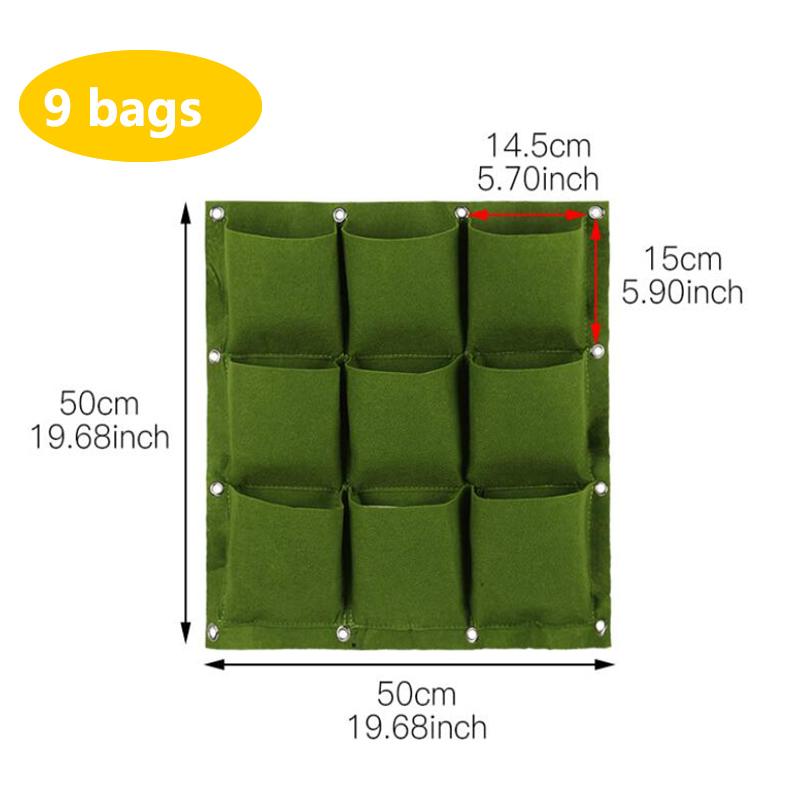 2/4/9 Pockets Vertical Garden Grow Bags Plant Wall Hanging Planting Pots Grow Planter Vegetable Gardening Supplies