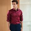 Men Glossy Dress Shirt Solid Color Long Sleeve Business Shirt Button-up Casual Slim Fit Shirt for Prom Parties Weddings