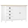 VidaXL Buffet Sideboard Storage Cabinet with 4 Drawers and 2 Doors Home Interior White 130x40x80 Cm Pine Wood 288934