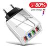 4 Ports 5V 3A Fast Charge Travel Charging EU US Plug Wall Phone Charger For iPhone Samsung Xiaomi Redmi Power Adapter