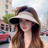Sunscreen Empty Top Hat Women's Summer Versatile Pearl Headband Hat UV Protection Vinyl Eaves Face Covering Sun Hat