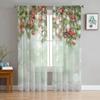 Christmas Winter Theme Snowflakes Tulle Curtains For Living Room Bedroom Kitchen Decoration Chiffon Sheer Voile Window Curtains