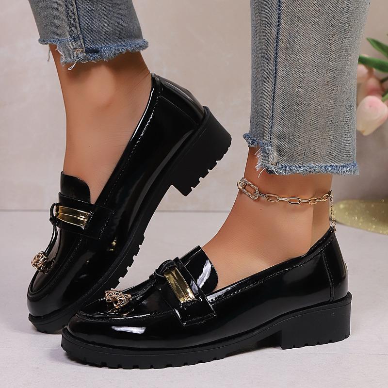 New Vintage Flat Shoes for Plus-size Shoes, Casual Thick-soled Single Shoes