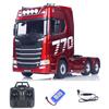 Wheelfun Huina 770S Plastic 1/18 Scale RC Tractor Truck Complete Model RTR 7.4V Battery Radio 19-Channel Lights and Sound Effects Remote Control Lorry
