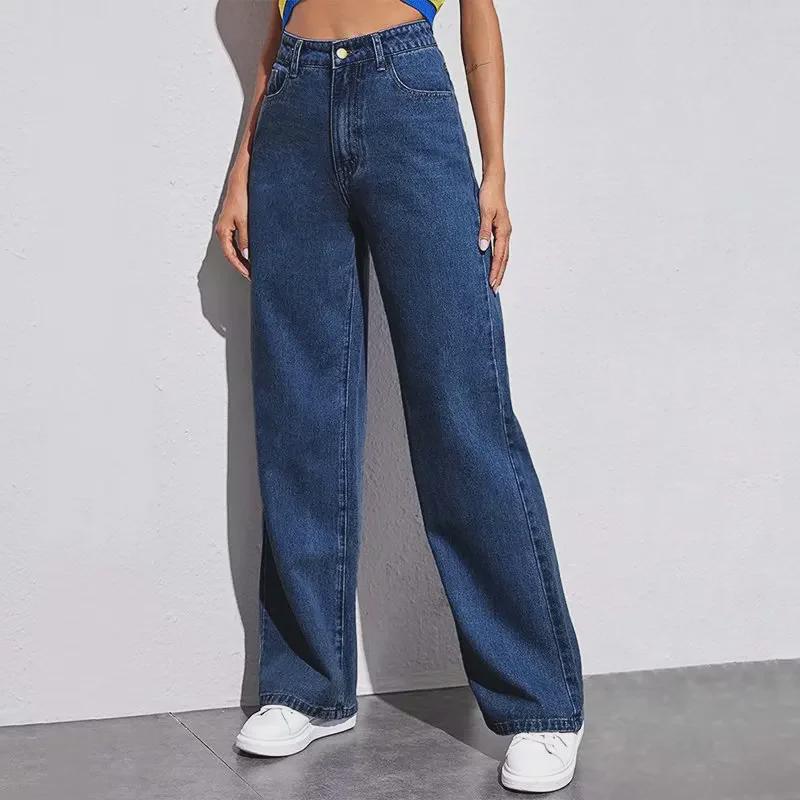 High Waist Wide-Leg Jeans for Women: Spring/Autumn Loose Fit, Slimming for Pear-Shaped Figures, 2025 Collection