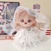 Wedding Dress Cotton Doll Outfit Dress White Gauze Skirt 20cm Doll Flower Dress Pretend Play Toys