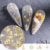 1 Box Nail Decor Mixed Elk Snowman Snowflake DIY Design Gold Color Metal Nail Art Studs