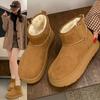 Fleece High-top Snow Boots for Women's Winter New Student Ins Korean Version of Warm Casual Platform Cotton Shoes RD005