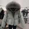 Women's Winter Fox Large Fur Collar Coat Loose Hooded Women's Down Jacket